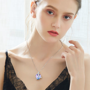 I Love You Pendant Necklace with Purple Heart Crystal for Women Fashion Necklace Jewelry Anniversary Gift - 200000162 Find Epic Store