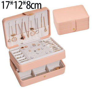 2021 Newly Jewelry Storage Box Large Capacity Portable Lock With Mirror Jewelry Storage Earrings Necklace Ring Jewelry Display - 200001479 United States / Pink 05 Find Epic Store