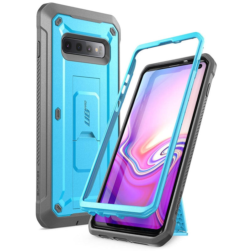 Samsung Galaxy S10 Case 6.1 inch - Pro Full-Body Rugged Holster Kickstand Case WITHOUT Built-in Screen Protector - 380230 PC + TPU / Blue / United States Find Epic Store