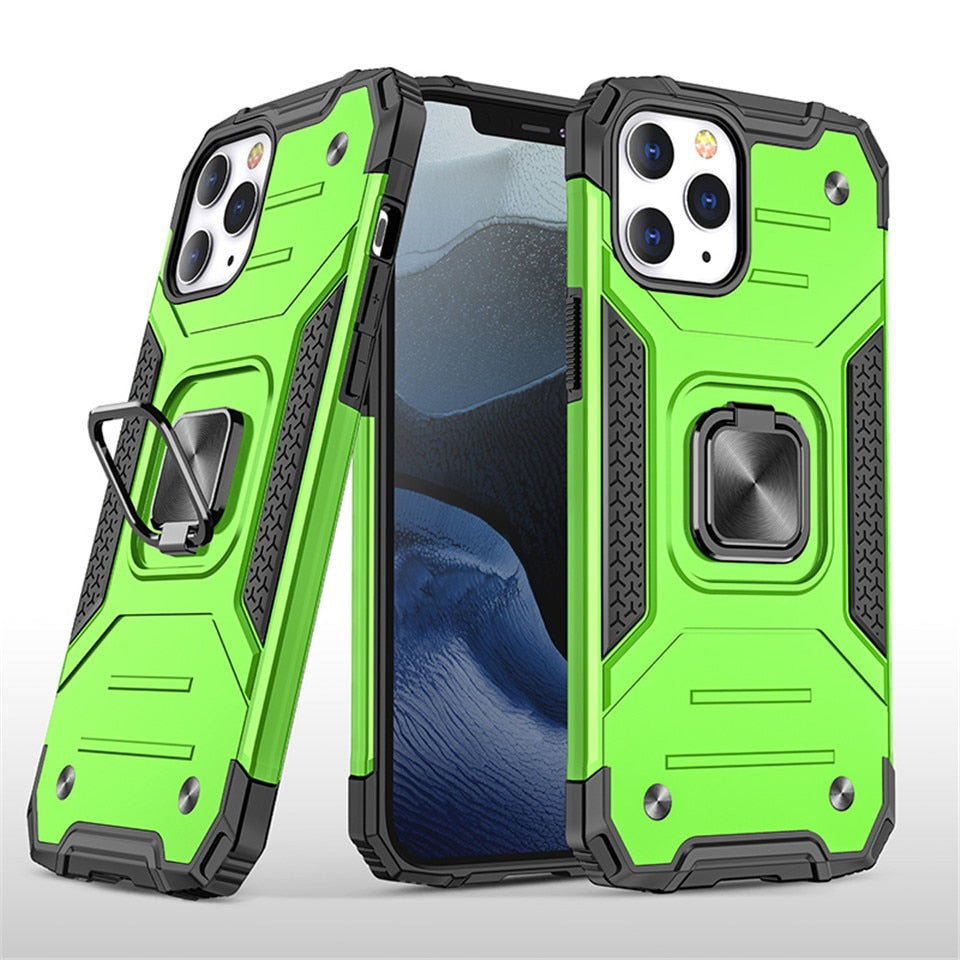 Cases For iPhone 12 Pro Max Shell Kickstand Silicone Shockproof Magnetic Car Holder Wireless Charging Phone Case For iPhone 12 - 380230 For iPhone 12 Mini / Green / United States Find Epic Store