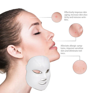 LED Mask Facial Beauty Skin Rejuvenation Photon Light 7 Colors Mask Therapy Wrinkle Acne Tighten Skin Tool Face Facial Machine - 200190144 Find Epic Store