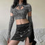Gothic E-girl Leopard Print Crop Tops - 200000791 Find Epic Store