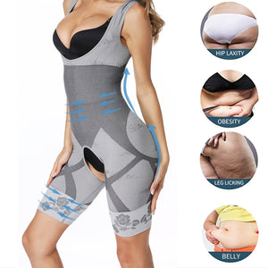 Women Shapewear Bodysuit Full Body Shaper Fiber Waist Trainer Corset Magic Slim Tummy Control Slimming Bodysuit Thigh Reducer - 31205 Find Epic Store