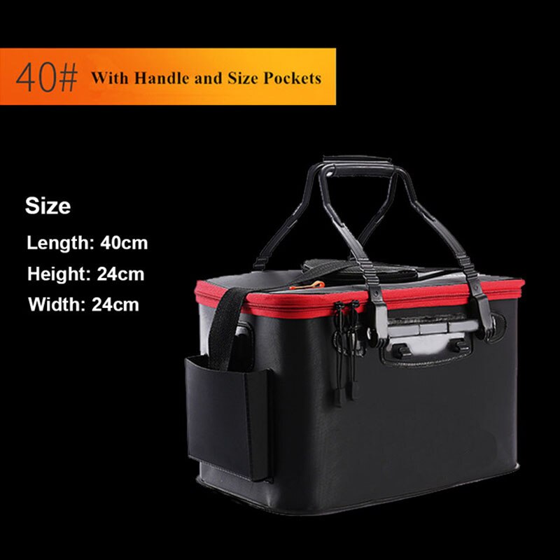 ZK30 Portable EVA Fishing Bag Collapsible Fishing Bucket Live Fish Box Camping Water Container Pan Basin Tackle Storage Bag - 100005879 40 Black / United States Find Epic Store