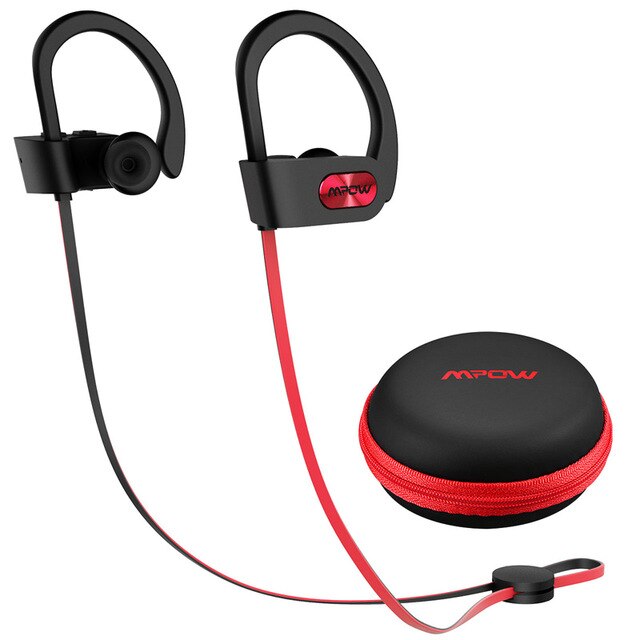 Outdoor Wireless Sports Earphones Flame 088AR Bluetooth Earphone Portable IPX7 Waterproof In-ear Earbuds Handsfree Headset - 63705 Black and Red / United States Find Epic Store
