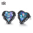 Heart Earrings Embellished with Crystals - 200000171 Purple Black / United States Find Epic Store