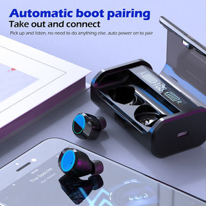 True 3D Stereo Sound Wireless Earbuds Bluetooth 5.0 Touch Control Waterproof Sport Headset With 3300mAh Charging Box IOS Android - 63705 Find Epic Store