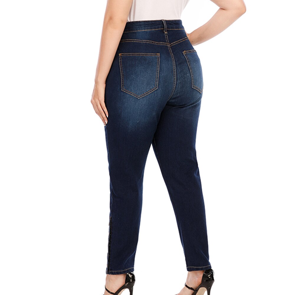 5XL Plus Size High Waist Pocket Button Jeans - 200000361 Find Epic Store