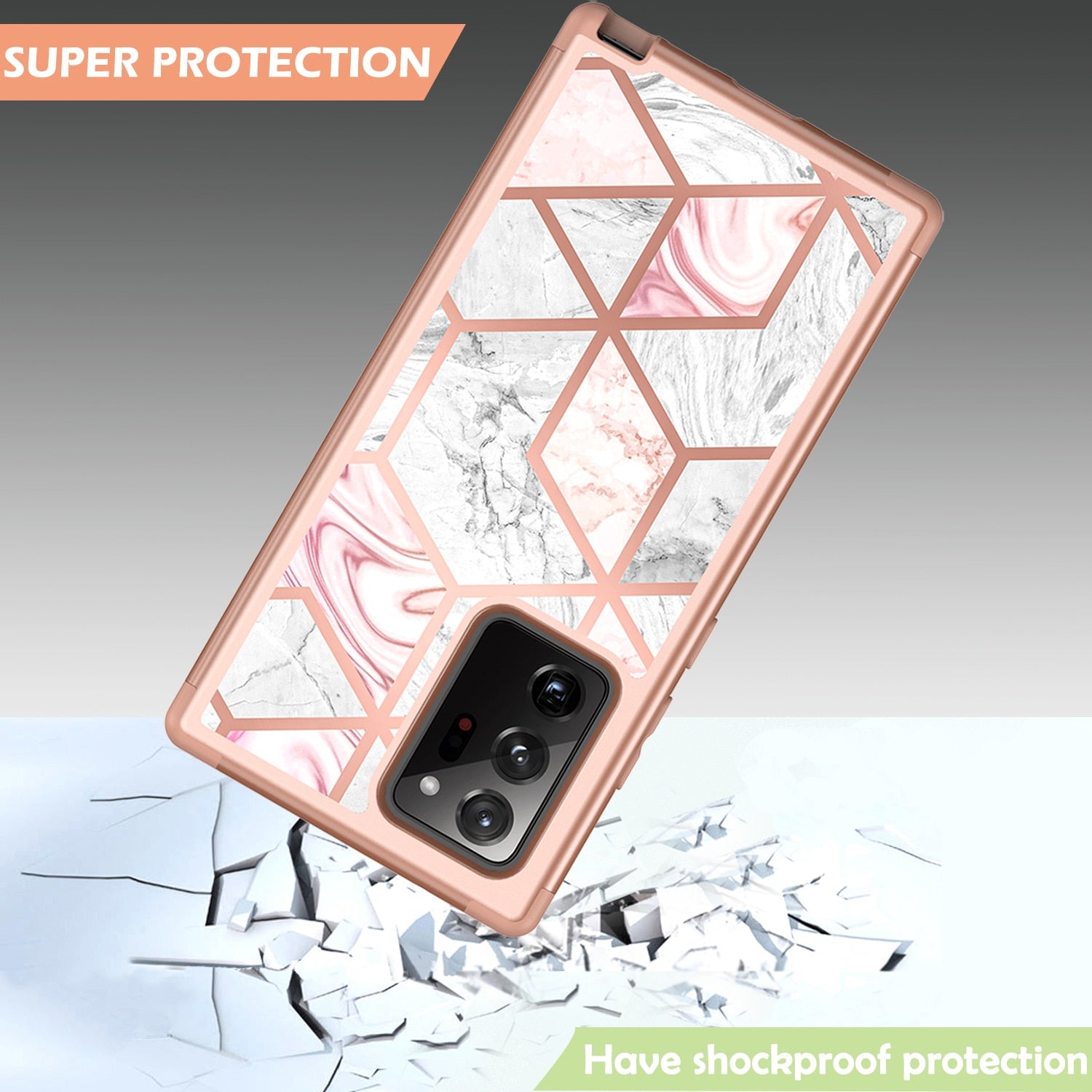 For Samsung Galaxy Note 20 Ultra 5G Note 10 Case, Cute Marble Airbag Series Dual Layer Rugged Bumper Heavy Duty Protective Cover - 380230 Find Epic Store