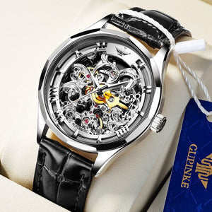 Men Skeleton Genuine Leather Luxury Automatic Wristwatch - 200033142 Find Epic Store