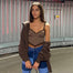 Brown Lace Cyber Y2k Crop Top - 200000790 Find Epic Store