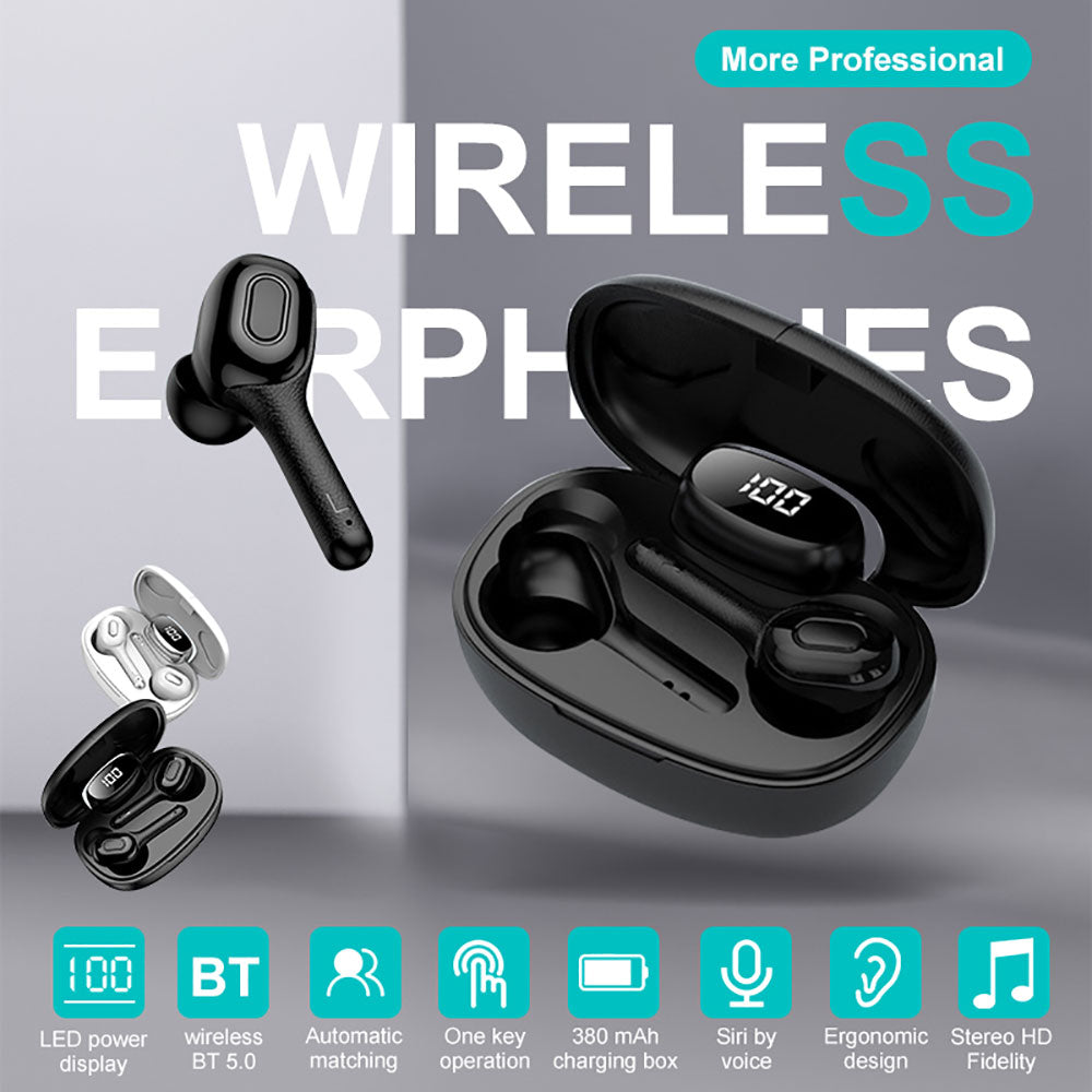 Earphones Digital Display Bluetooth 5.0 Earphones Wireless TWS Earbuds 5.0 Sports Headset For iPhone 11 Xiaomi With Microphone - 63705 Find Epic Store