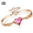 Fashion Red Heart Crystal Charm Bangles Women Gold Color Copper Jewelry - 200000146 Pink / United States Find Epic Store