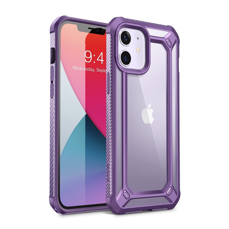For iPhone 12 Case/12 Pro Case 6.1" (2020) UB EXO Series Premium Hybrid Protective Clear PC + TPU Bumper Case Back Cover - 380230 PC + TPU / Purple / United States Find Epic Store