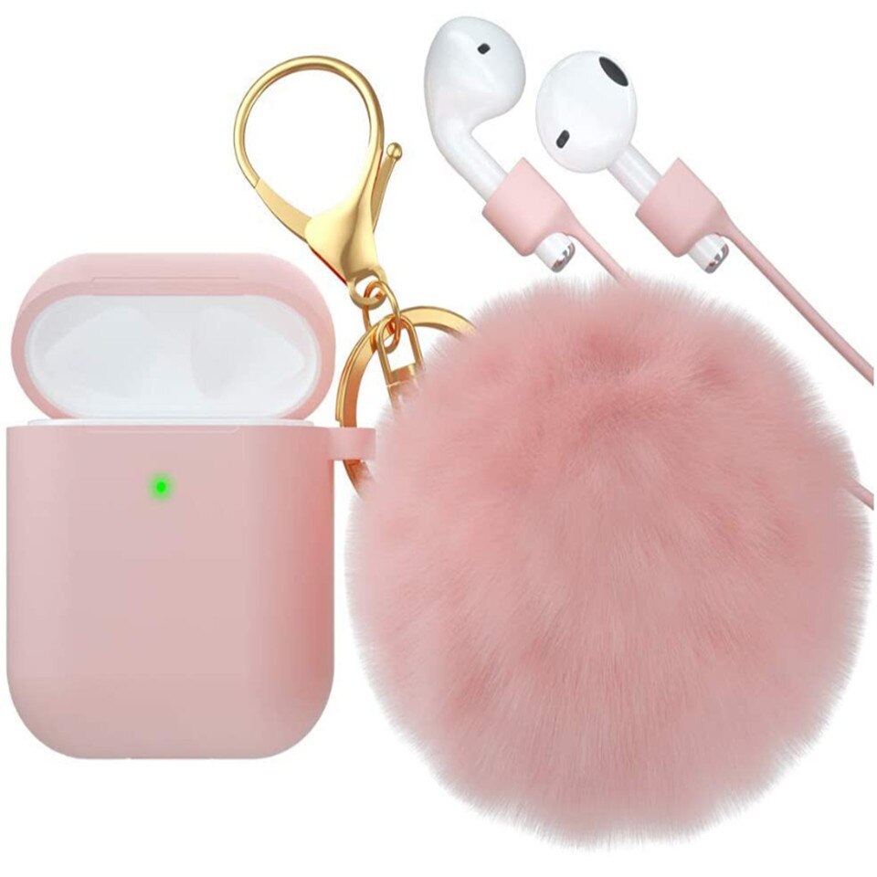 Soft Case for Airpods 2 aipods Cute girl Silicone protector airpods 2 Air pods Cover earpods Accessories Keychain Airpods 2 case - 200001619 United States / 1-2 pink Find Epic Store