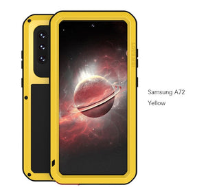 Samsung Galaxy A72 4G/5G Case, Aluminum Metal Gorilla Glass Shockproof - 380230 for Galaxy A72 / Yellow / United States|NO Retail packaging Find Epic Store