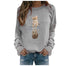 Cute Cat Print O-neck Sweatshirt - 200000348 Gray / S / United States Find Epic Store