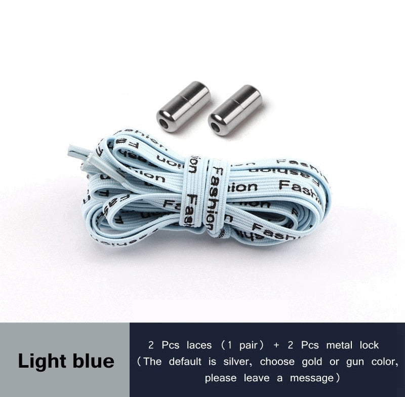 24 Colors Elastic Shoelaces Capsule Metal Suitable for All Universal Lazy Lace Man and Woman Shoes Sneakers No Tie Shoelace - 3221015 Light blue / United States / 100cm Find Epic Store