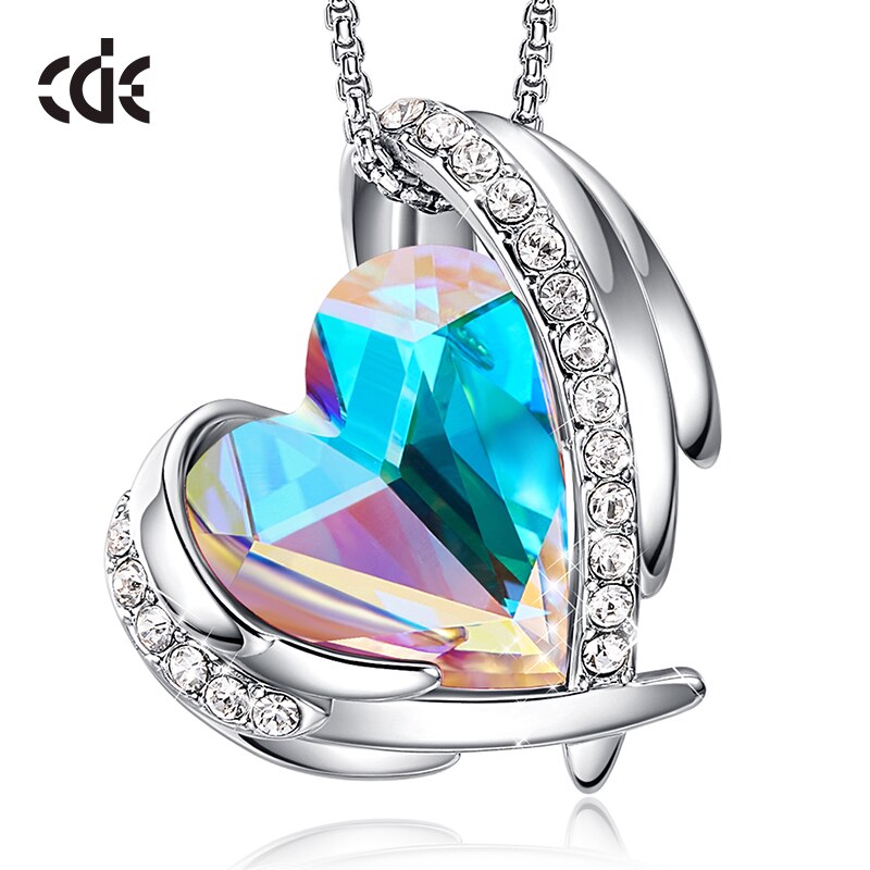 New Arrival Bohemia Heart Pendant Necklace with Crystals Angel Wings Necklace - 100007321 AB Color / United States Find Epic Store
