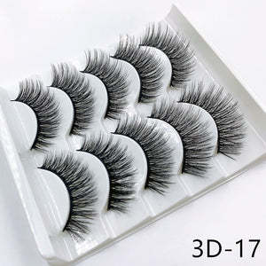 5 pairs 3d mink lashes handmade 3d lashes natural eye lashes makeup lashes extension - 200001197 3D-17 / United States Find Epic Store