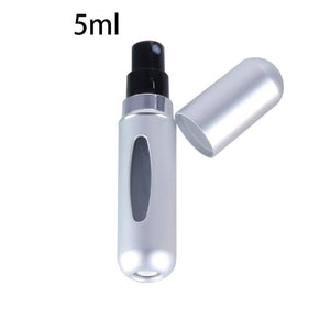 Portable Mini Refillable Perfume Bottle With Spray Scent Pump - 5 ml matte SILVER Find Epic Store