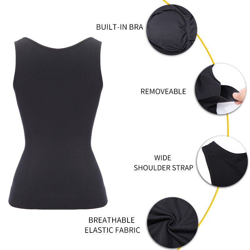 Shapers Slimming Tank Tops Women Tummy Control Shapewear Seamless Compression Camisole Body Shaper Waist Trainer Padded Corset - 31205 Find Epic Store