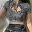 Gothic E-girl Leopard Print Crop Tops - 200000791 Find Epic Store