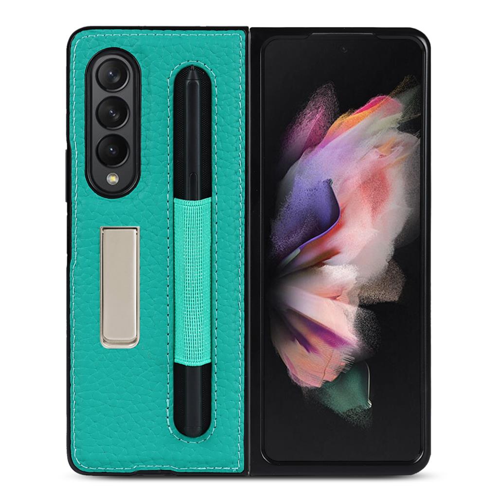 Genuine Leather for Galaxy Z Fold 3 5G W22 Case With S Pen Protective Cover For Samsung Galaxy Z Fold3 Case with Phone holder - 0 for Galaxy Z Fold 3 / green / China Find Epic Store