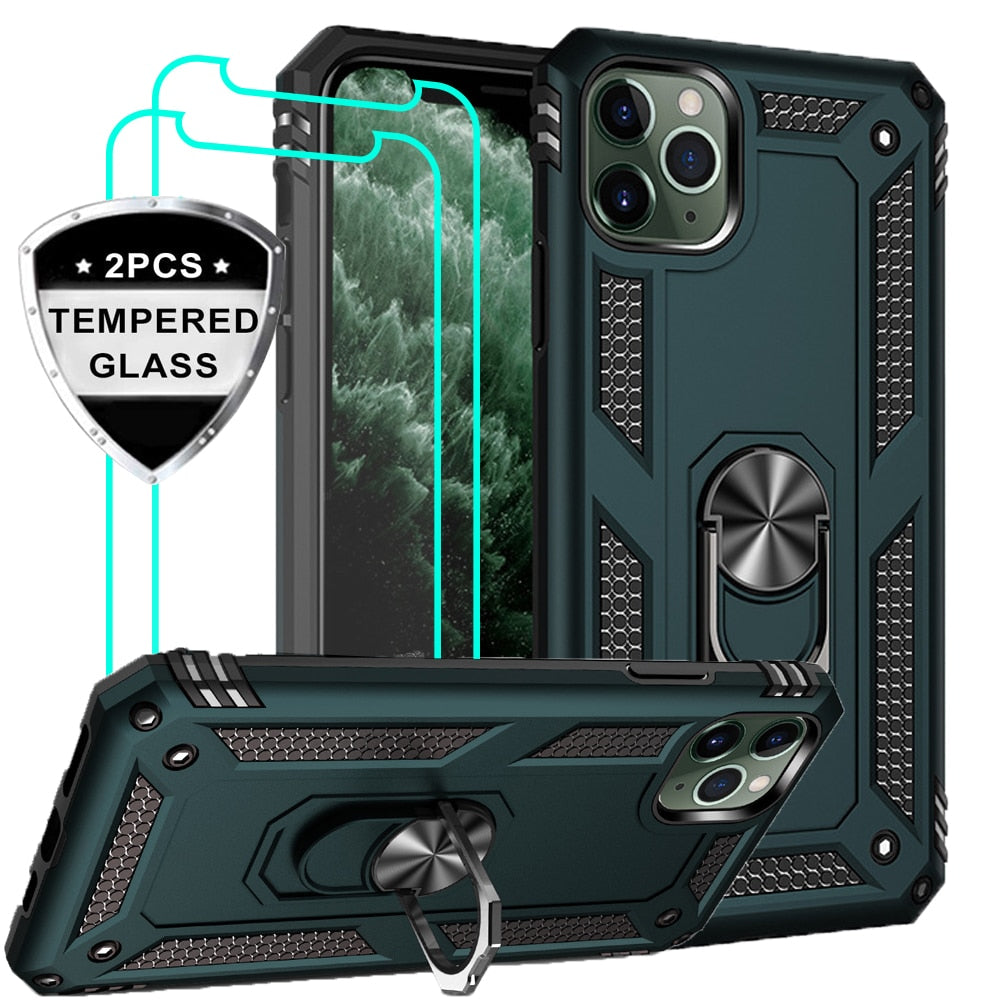 Luxury Armor Shockproof Phone Case For iphone 5 5S SE XS Max 11 Pro XR X 7 8 6 6s Plus Full Cover Car Magnetic Ring Bumper Cases - 380230 Find Epic Store