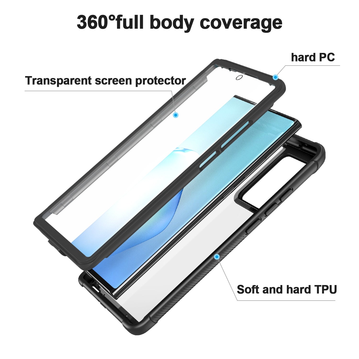 360 Full-Body Rugged Back Case for Samsung Galaxy Note 20 Ultra Shockproof Case Cover with Screen Protector Film - 380230 Find Epic Store