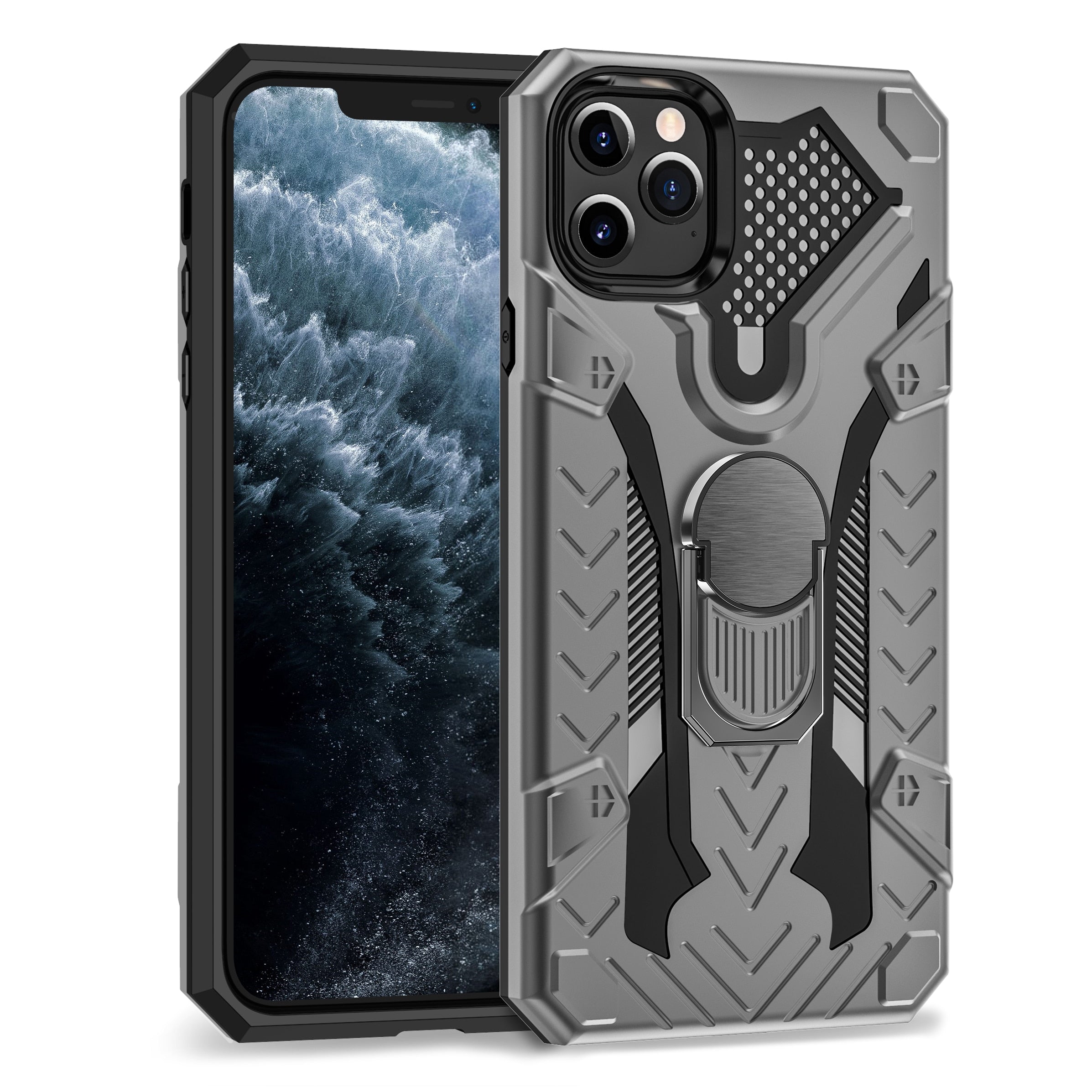 Case For iPhone 12 mini XR X XS 11 12 Pro Max 7 8Plus Case Luxury Armor Shockproof Ring Holder Phone Case For iPhone 12 case - 0 For iPhone 7 / Gray phone case / United States Find Epic Store