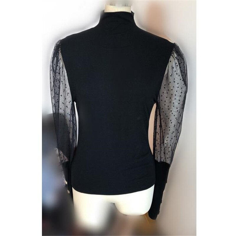 Women Mesh Sheer Long Sleeve Knitted Top - 201240203 Find Epic Store
