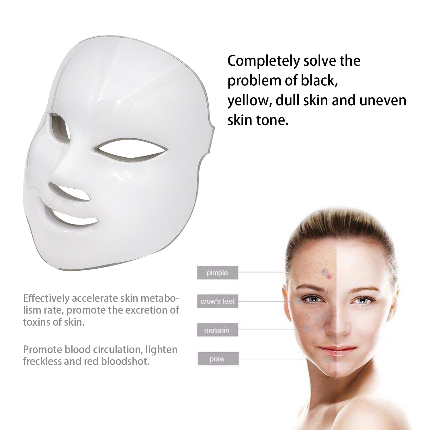 Electric Rejuvenation Photon 7 Colors Light Mask Therapy Wrinkle Acne Tighten Skin Tool Beauty Facial Machine Dropshipping 2021 - 200190144 Find Epic Store