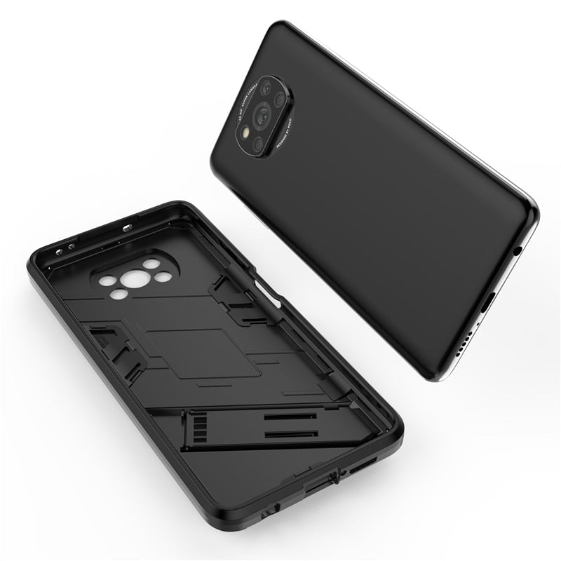 For Xiaomi Poco X3 Pro F3 Case Punk Stlye TPU Soft Rubber Armor Bracket Cover For Xiaomi Poco X3 Cover for Xiaomi Poco F3 PocoM3 - 380230 Find Epic Store