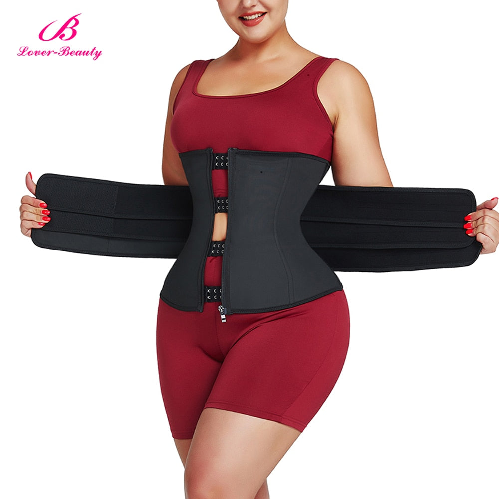 S-6XL Plus Size Women Latex Waist Trainer Body Shaper Hook Zipper Busters Waist Cincher Tops Slimming Shapewear Girdle - 31205 Find Epic Store