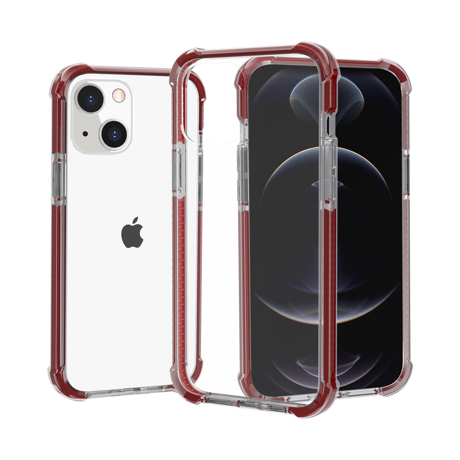 For iPhone 13 Pro Max 13 Mini Case Clear Heavy Duty Protective Crystal Back Cover with Shockproof Bumper Casefor iPhone 13 Pro - 380230 for iPhone 13 / Wine red / United States Find Epic Store