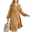 Plus Size Elegant V Neck Solid Loose Midi Dress - 200000347 Find Epic Store
