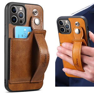 iPhone 12/12 Pro/12 Mini/12 Pro Max PU Case Leather Wallet Flip Case - Stand Feature with Wrist Strap and Credit Card Pockets - 380230 Find Epic Store