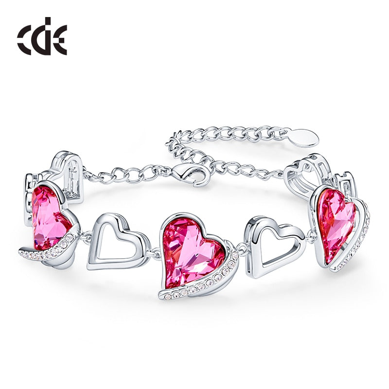 Women Gold Bracelets Embellished With Crystals Heart Angel Wing Jewelry Chain Bracelets Bangles Jewelry - 200000147 Pink / United States Find Epic Store