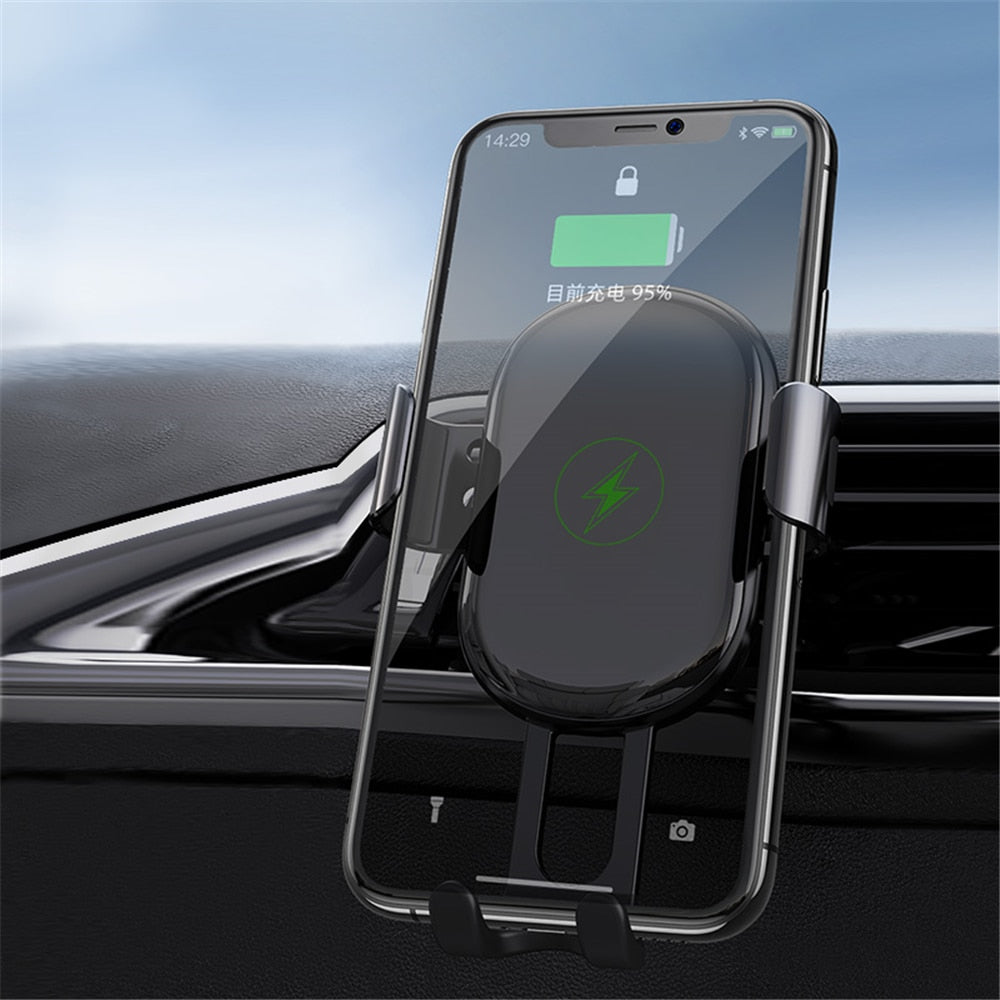 15W Qi Wireless Charger Car Holder ,ROCK for iPhone 12 Pro Samsung Xiaomi Intelligent Infrared Air Vent Mount Car Phone Holder - 200001378 United States / Black Find Epic Store