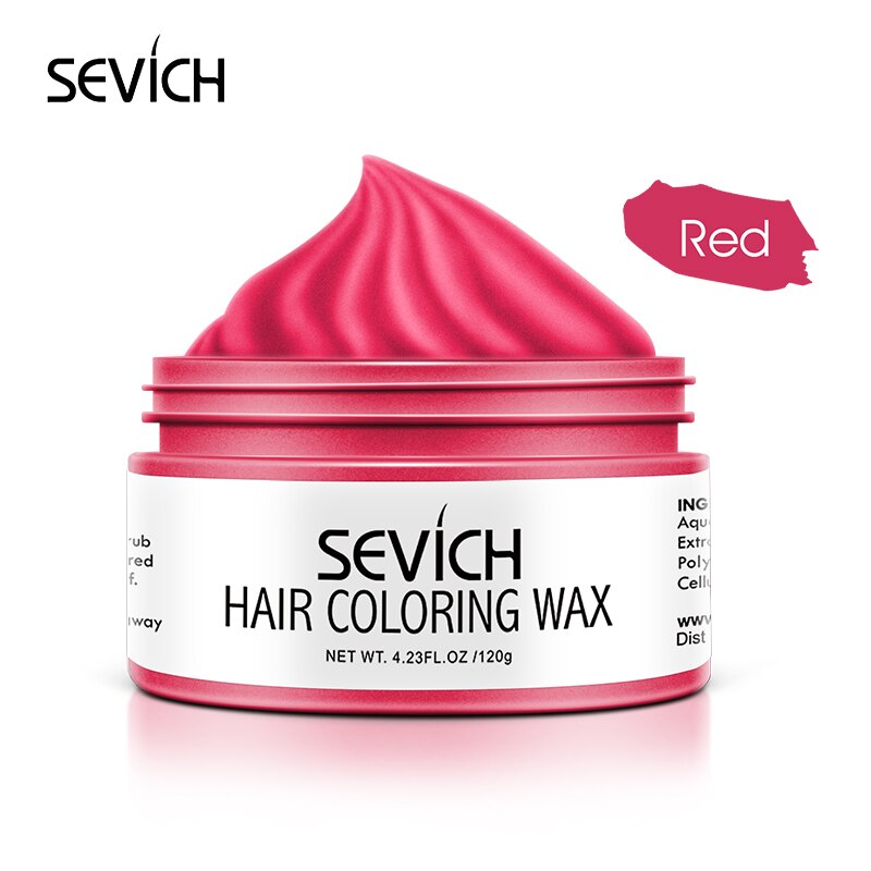 9 Color Temporary Hair Color Wax Unisex One-time Hair Color Gel Molding Paste Dye cream Hair Coloring Styling DIY Mud - 200001173 United States / Red Find Epic Store