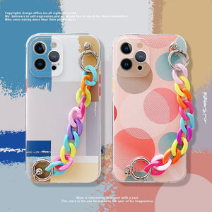 Graffiti Bracelet Phone Cases for iphone 12 11 Pro Max 12 Mini X XR XS Max 7 8 Plus SE 2020 Colorful Chain Soft Back Cover - 380230 Find Epic Store