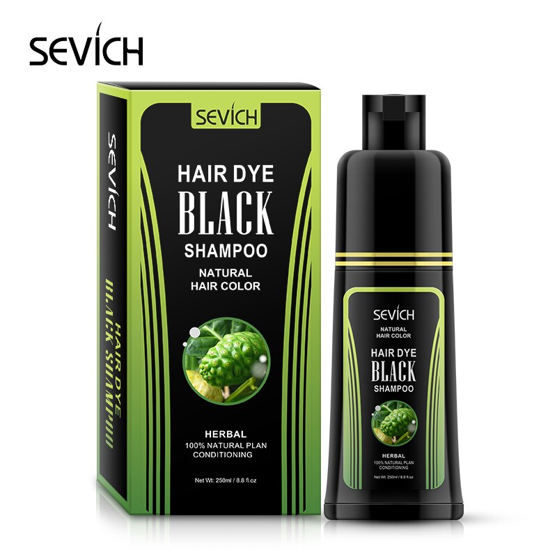 Sevich Herbal 250ml Natural Plant Conditioning Hair dye Black Shampoo Fast Dye White Grey Hair Removal Dye Coloring Black Hair - 200001173 United States / 250ml black Find Epic Store