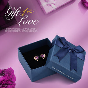 Red Heart Crystal Earrings Angel Wings - 200000171 Amethyst Gold in box / United States Find Epic Store