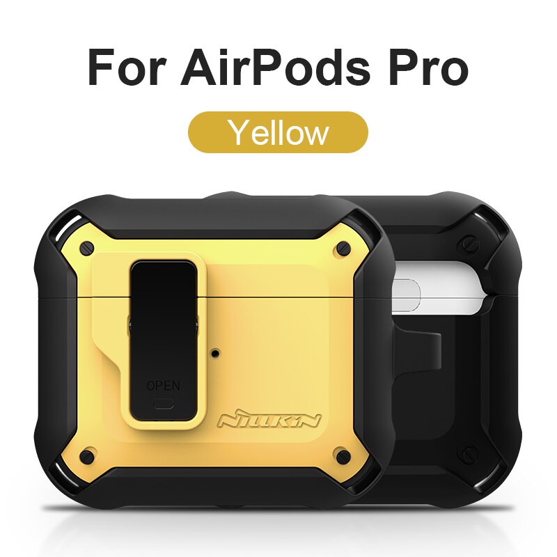 For Airpods Pro Case Wireless Charging Nillkin For AirPods Case TPU PC Cover For AirPods 3 Wireless Earphone With Keychain - 0 United States / Yellow For Pro Find Epic Store