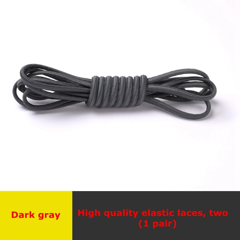 Semicircle Shoelaces Elastic Kids Adult Safety No Tie Shoelace Suitable For All Kinds Of Shoes Leisure Sneakers Lazy Laces - 3221015 Dark Grey / United States / 100cm Find Epic Store