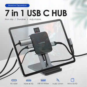 iPad Pro USB C Hub with 4K HDMI, PD Charging, SD/Micro SD Card Reader, USB 3.0 & 3.5mm Headphone Jack for Samsung Galaxy Tab S4 - 0 Find Epic Store