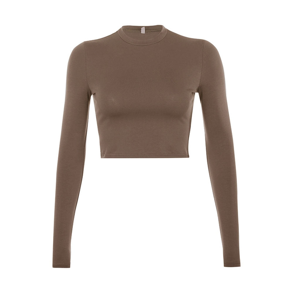 Crop Top Women Sexy Fashion Solid Bandage Top - 200000791 Khaki / S / United States Find Epic Store