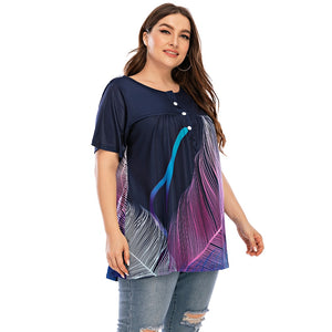 6XL Plus Size Pritn Short Sleeve Casual Loose T-shirt - 200000791 Find Epic Store