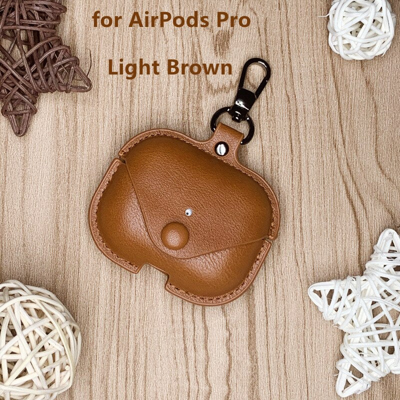 For AirPods Pro 2 1 luxury Bluetooth leather Accessories Bluetooth headset protector Cover business leather Case for AirPods 2 1 - 200001619 United States / Light Brown Pro Find Epic Store